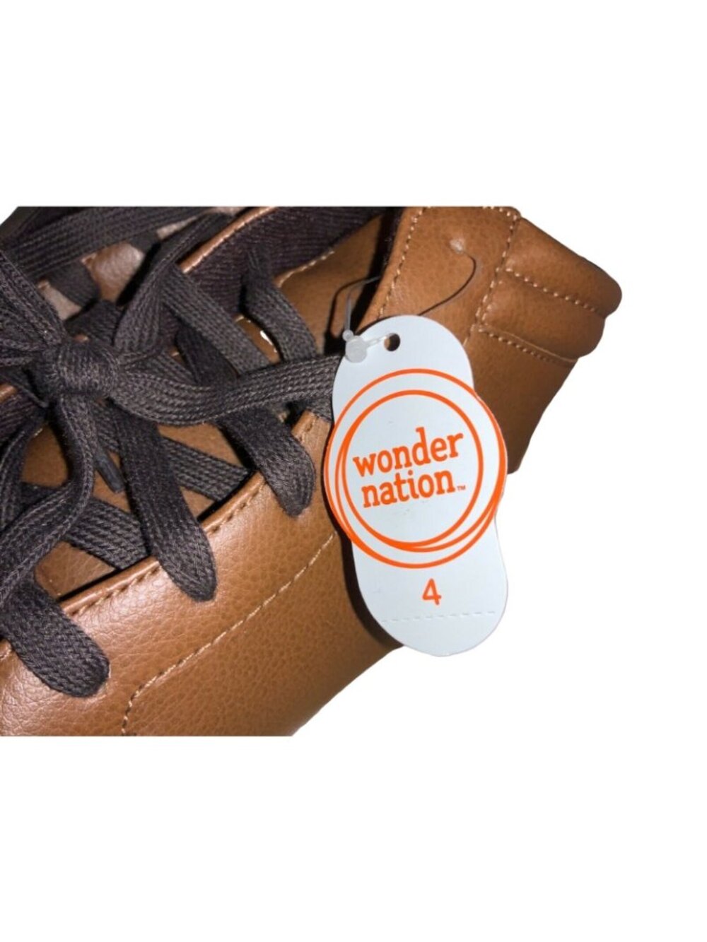 Wonder Nation Kids Brown High-Top Sneakers With Non-Marking Outsole Size Boys 4 - Picture 4 of 14
